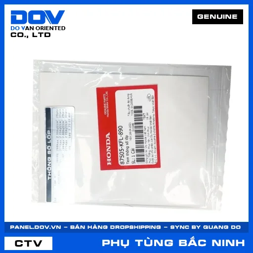 Tem thông số lốp (vỏ xe) — 87505KFL890