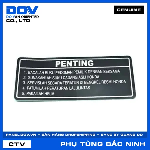 TEM HƯỚNG DẪN LÁI XE CB500F, CB500X, CB650R, CBR500R — 87560KVB930