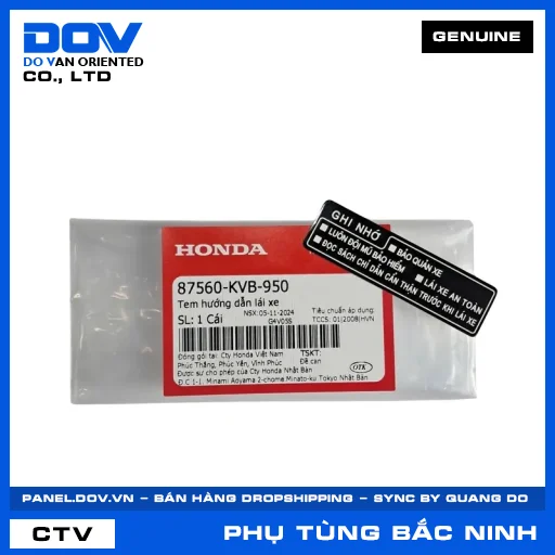 TEM HƯỚNG DẪN LÁI XE AIR BLADE 110, AIR BLADE 125, AIR BLADE 125/150, CB150R — 87560KVB950