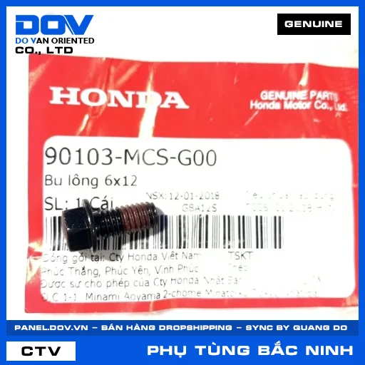 BU LÔNG 6X12 PCX 160, WINNER 150, WINNER R, WINNER X — 90103MCSG00