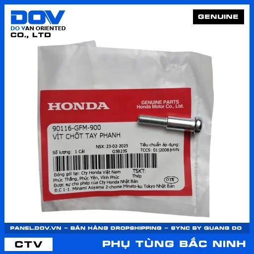 VÍT CHỐT TAY PHANH (tay thắng) ICON E, LEAD 125, SH MODE, VISION 110 — 90116GFM900