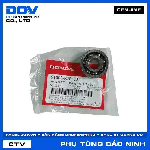 VÒNG BI 6201 (KHÔNG PHỚT CHẮN BỤI) ADV350, AIR BLADE 125, AIR BLADE 125/150, LEAD 125 — 91006KZR601