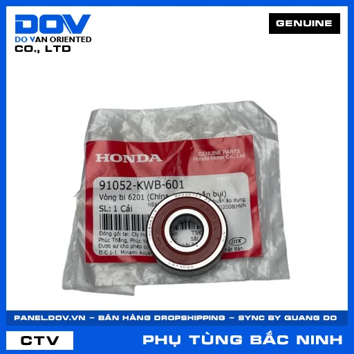 VÒNG BI 6201 (1 MẶT CHẮN BỤI) AIR BLADE 110, AIR BLADE 125, DREAM 110, LEAD 125 — 91052KWB601