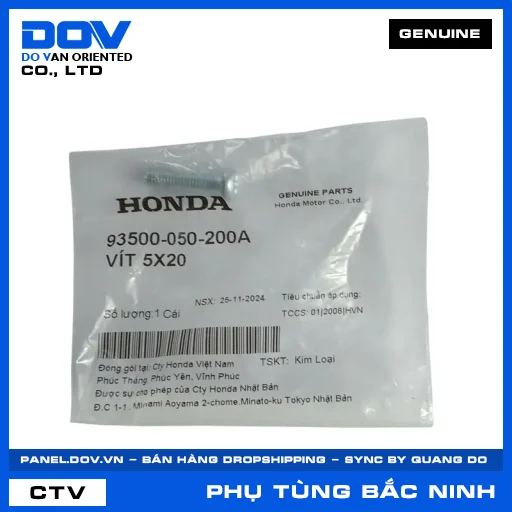 VÍT 5X20 CB250 NIGHTHAWK, SH 125/150, SH 125/160, SH 350 — 93500050200A