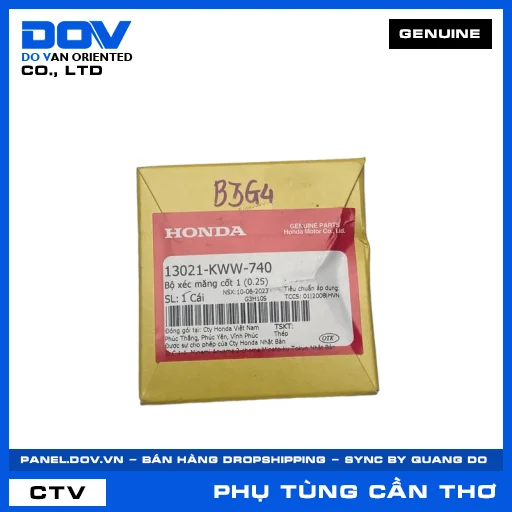 BỘ XÉC MĂNG CỐT 1 (0.25) AIR BLADE 110, BLADE 110, DREAM 110, VISION 110 — 13021KWW740