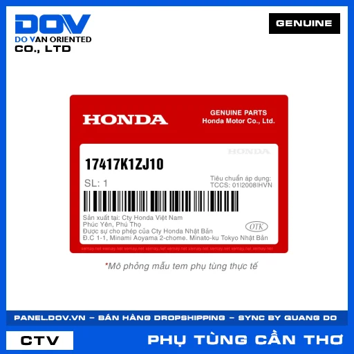 Ông dẫn khí — 17417K1ZJ10