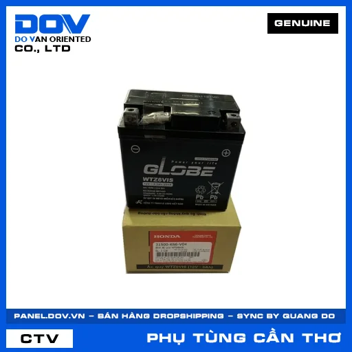 BÌNH ẮC QUY WTZ6VIS (bình điện) AIR BLADE 125/160, LEAD 125, VISION 110 — 31500K66V04