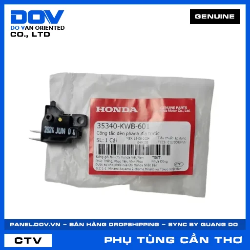 CÔNG TẮC ĐÈN PHANH ĐĨA TRƯỚC (thắng) AIR BLADE 110, BLADE 110, FUTURE 125, SH MODE — 35340KWB601