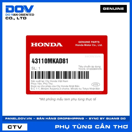 GIÁ BẮT NGÀM PHANH SAU (thắng) — 43110MKAD81