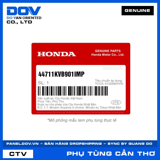 LỐP TRƯỚC (80/90-14 M/C 40P) (IRC) (vỏ xe) — 44711KVB901IMP