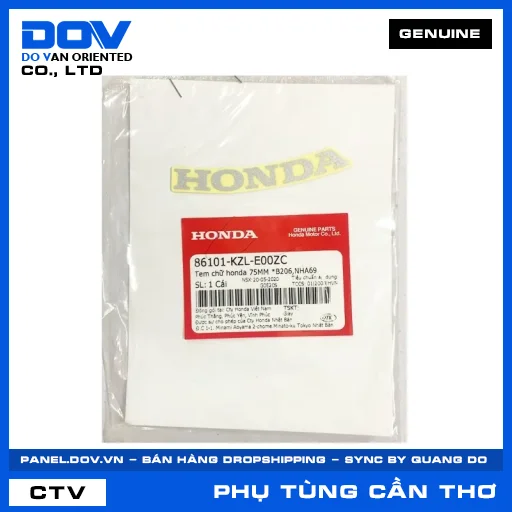 TEM CHỮ HONDA 75MM *B206,NHA69 VISION 110 — 86101KZLE00ZC