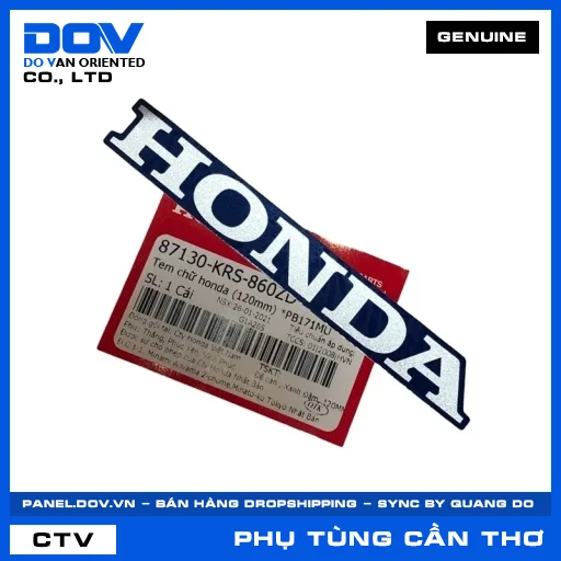 TEM CHỮ HONDA (120MM) *PB171MU WAVE ALPHA — 87130KRS860ZD