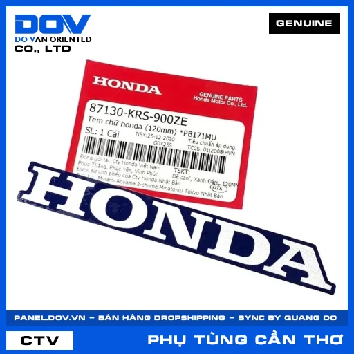TEM CHỮ HONDA (120MM) *PB171MU WAVE ALPHA — 87130KRS900ZE
