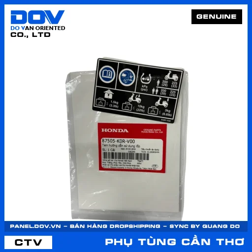 TEM HƯỚNG DẪN SỬ DỤNG LỐP (vỏ xe) SH 125/150, SH 125/160 — 87505K0RV00