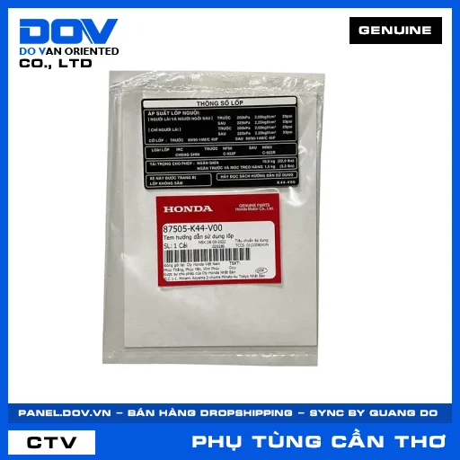 TEM HƯỚNG DẪN SỬ DỤNG LỐP (vỏ xe) VISION 110 — 87505K44V00