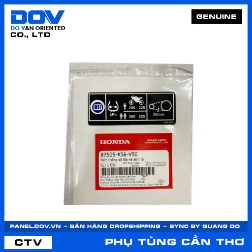 TEM THÔNG SỐ LỐP VÀ XÍCH TẢI (sên) WINNER R, WINNER X — 87505K56V50