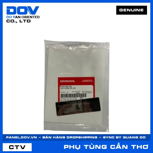 TEM THÔNG SỐ LỐP (vỏ xe) — 87505KRS900