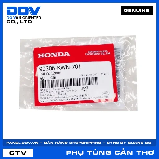 ĐAI ỐC 12MM PCX, PCX 125, PCX 125/150, SH 125/150 — 90306KWN701
