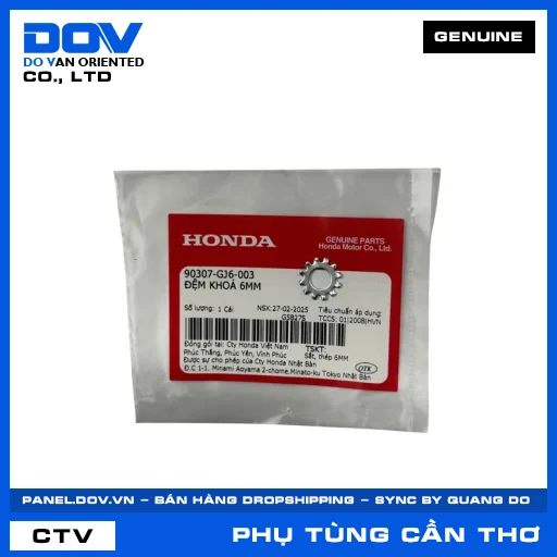 ĐỆM KHOÁ 6MM MSX 125, WAVE ALPHA — 90307GJ6003
