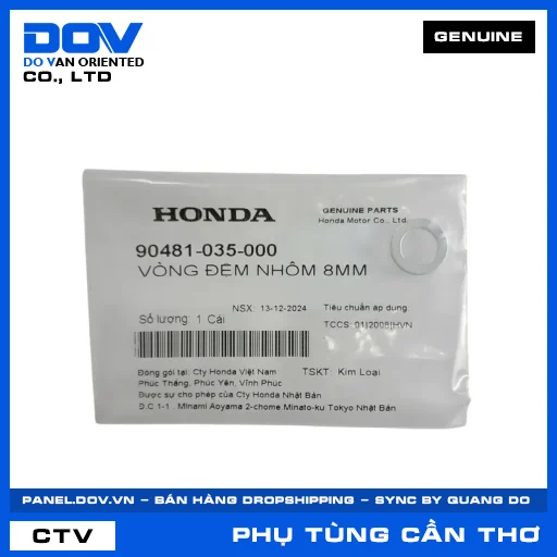VÒNG ĐỆM NHÔM 8MM SUPER DREAM, WAVE 100, WAVE ALPHA — 90481035000