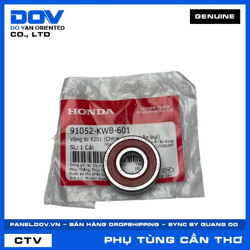 VÒNG BI 6201 (1 MẶT CHẮN BỤI) AIR BLADE 110, AIR BLADE 125, DREAM 110, LEAD 125 — 91052KWB601