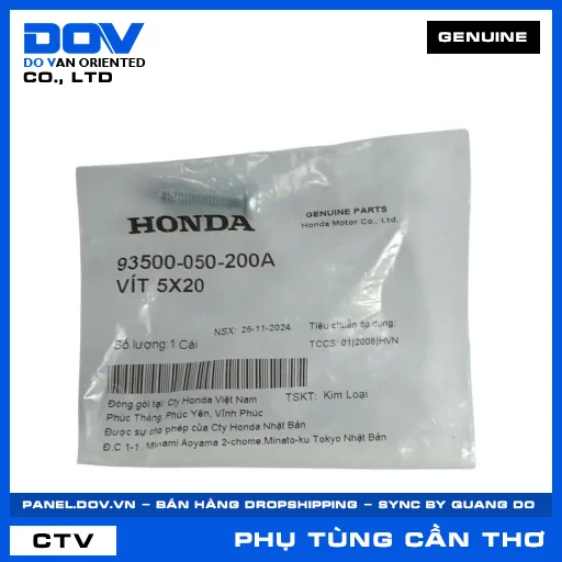 VÍT 5X20 CB250 NIGHTHAWK, SH 125/150, SH 125/160, SH 350 — 93500050200A