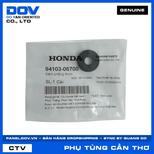 ĐỆM PHẲNG 6MM CB350 H'NESS, CB650R, CBR150R, CBR650R — 9410306700