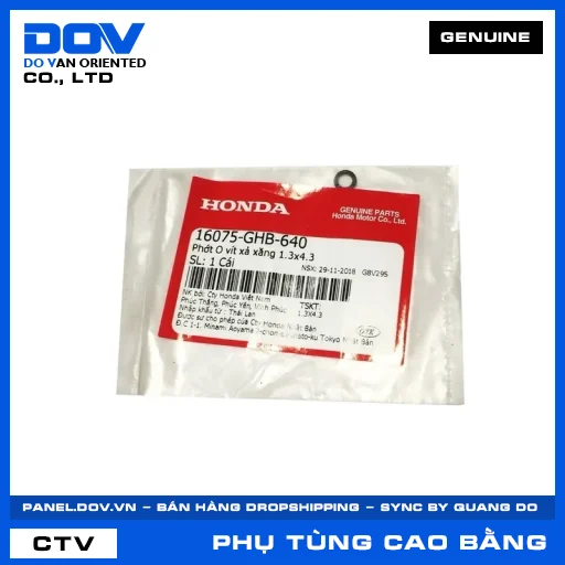 PHỚT O VÍT XẢ XĂNG 1.3X4.3 AIR BLADE 110, BLADE 110, CB250 NIGHTHAWK, CLICK 110 — 16075GHB640