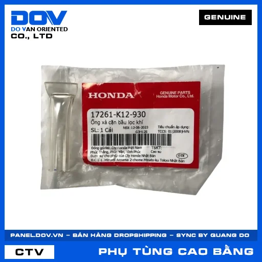 ỐNG XẢ CẶN BẦU LỌC KHÍ (lọc gió) LEAD 125, SH 125/150, SH 125/160 — 17261K12930