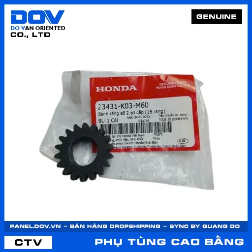 BÁNH RĂNG SỐ 2 SƠ CẤP (18 RĂNG) BLADE 110, WAVE ALPHA 110, WAVE RSX 110 — 23431K03M60