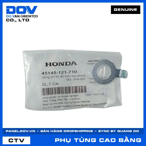 VÒNG CHỈ THỊ ĐỘ MÒN MÁ PHANH (bố thắng) CLICK 110, SUPER DREAM, WAVE ALPHA — 45145121710