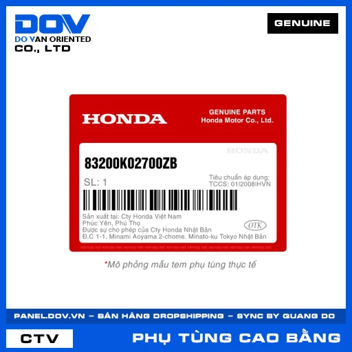 BỘ ỐP SƯỜN PHẢI *G209P* SH — 83200K02700ZB