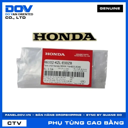 TEM CHỮ HONDA 90MM *NHB35,R340 VISION 110 — 86102KZLE00ZB