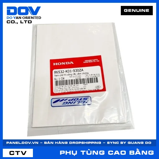 TEM CHỮ FI CÔNG TẮC CẦM CHỪNG AIR BLADE 125, LEAD 125, PCX 125, SH MODE — 86532K01930ZA