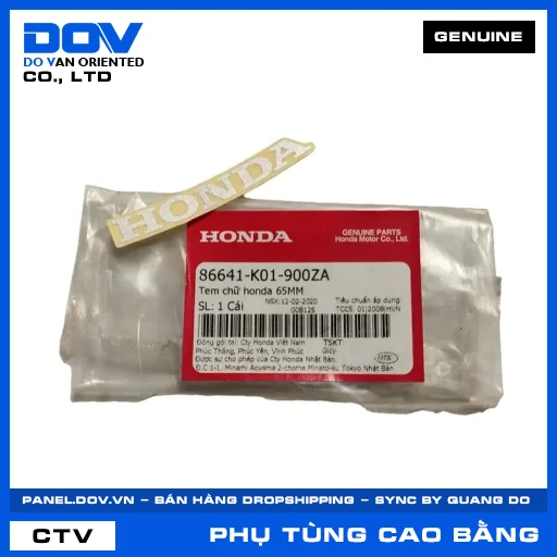 TEM CHỮ HONDA 65MM SH 125/150, SH 125/160, WAVE RSX 110 — 86641K01900ZA