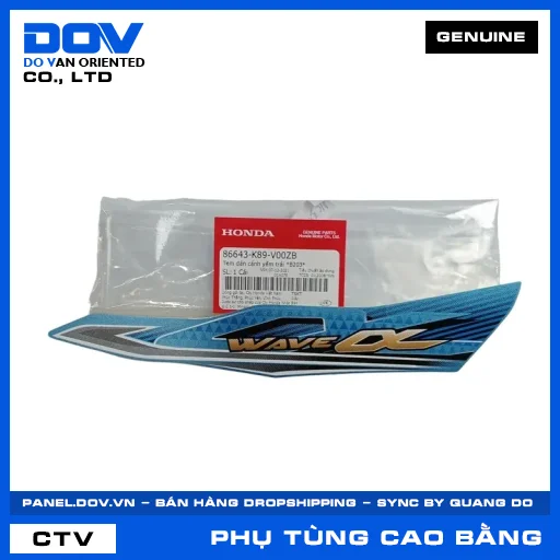 TEM DÁN CÁNH YẾM TRÁI *B203* WAVE ALPHA 110 — 86643K89V00ZB
