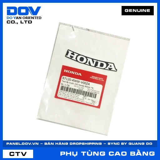 TEM ỐP TRƯỚC CHỮ HONDA 80MM *N WAVE RSX 110 — 87120KWWV00ZA