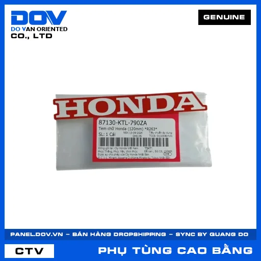 TEM CHỮ HONDA (120MM) *R263* WAVE ALPHA — 87130KTL790ZA