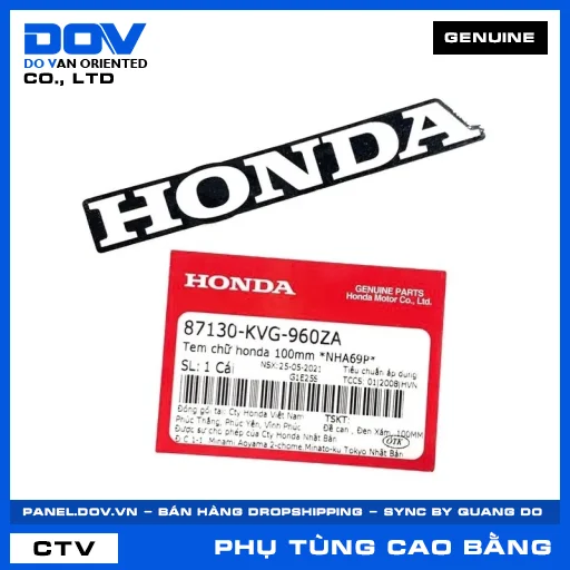 TEM CHỮ HONDA 100MM *NHA69P* AIR BLADE 110 — 87130KVG960ZA