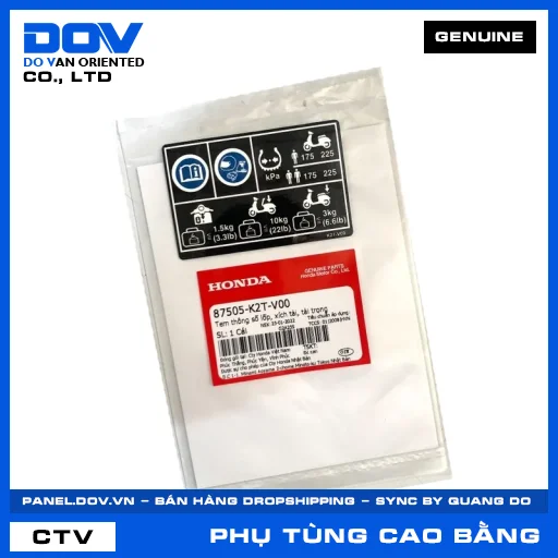TEM THÔNG SỐ LỐP, XÍCH TẢI, TẢI TRỌNG (sên) LEAD 125 — 87505K2TV00