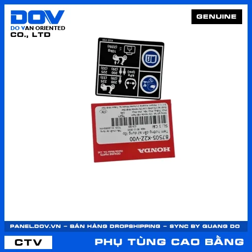TEM HƯỚNG DẪN SỬ DỤNG LỐP (vỏ xe) AIR BLADE 125/160 — 87505K2ZV00