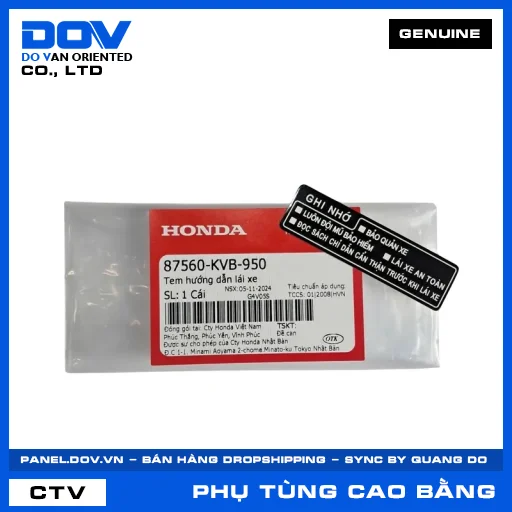 TEM HƯỚNG DẪN LÁI XE AIR BLADE 110, AIR BLADE 125, AIR BLADE 125/150, CB150R — 87560KVB950