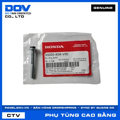 BU LÔNG 6X40 AIR BLADE 125/160, LEAD 125, SH 125/150, SH 125/160 — 90005K0RV00