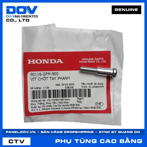 VÍT CHỐT TAY PHANH (tay thắng) ICON E, LEAD 125, SH MODE, VISION 110 — 90116GFM900
