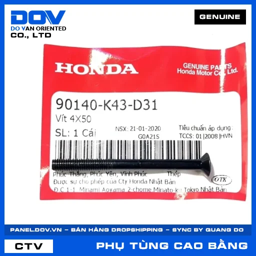 VÍT 4X50 CB300R, CB350 H'NESS, WINNER R, WINNER X — 90140K43D31