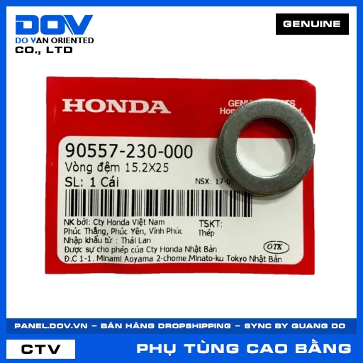 VÒNG ĐỆM 15.2X25 CB1000R, CB500F, CB500X, CB650R — 90557230000