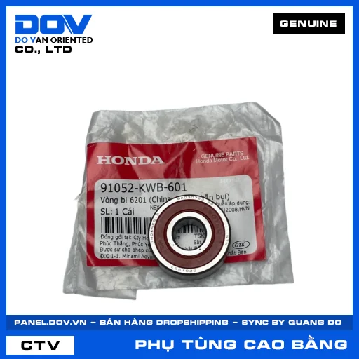 VÒNG BI 6201 (1 MẶT CHẮN BỤI) AIR BLADE 110, AIR BLADE 125, DREAM 110, LEAD 125 — 91052KWB601