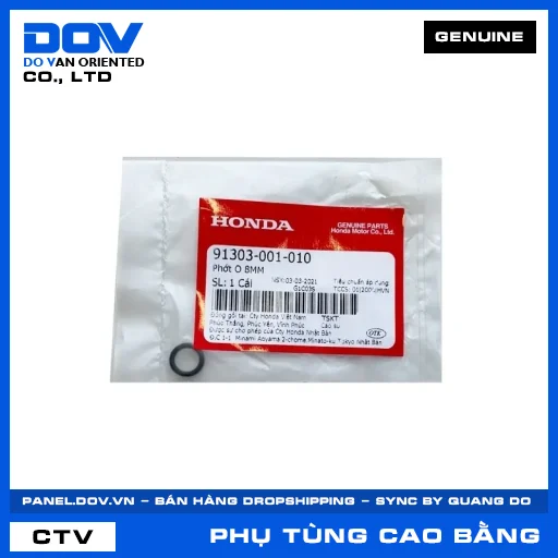 PHỚT O 8MM AIR BLADE 125/160, BLADE 110, DREAM 110, FUTURE 125 — 91303001010