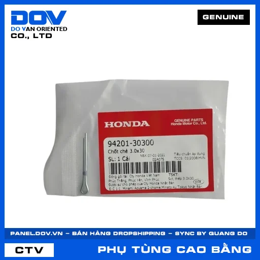 CHỐT CHẺ 3.0X30 BLADE 110, CB350 H'NESS, DREAM 110, FUTURE 125 — 9420130300