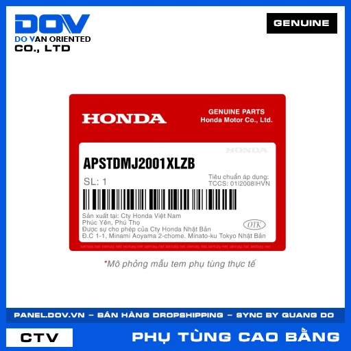 ÁO KHOÁC HONDA RACING (XL) — APSTDMJ2001XLZB